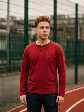 Diesel Men's Deep Red Long-Sleeve Henley
